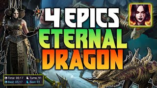 💥 4 EPICS 💥 VS IRAGOTH THE ETERNAL DRAGON  HARD DOOM TOWER 120  Raid Shadow Legends [upl. by Patrica]