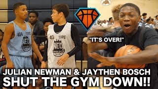 Julian Newman Gets CHALLENGED By Jaythan Bosch at NEOYE  Players STORMS the Court [upl. by Hawkie]