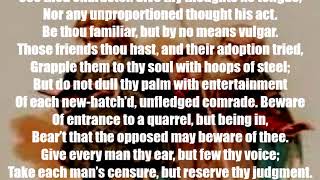 quotPolonius Advice to Laertesquot from Hamlet by William Shakespeare [upl. by Ezekiel932]