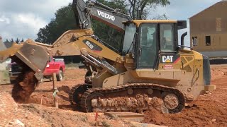 CAT 963D Track Loader and Volvo Backfilling and Tamping Trenches [upl. by Emia]