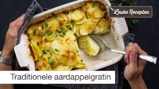 Traditionele aardappelgratin recept  LeukeReceptennl [upl. by Ennovart]