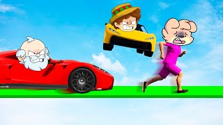 ¡CORRE o TE ATROPELLAN los SUPER COCHES 💥😂 AUTOS vs CORREDORES en GTA 5 con SILVIOGAMER y PANCRACIO [upl. by Aneis707]