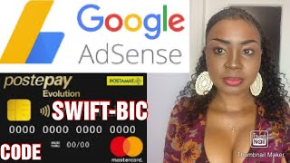 SWIFT BIC POSTEPAY EVOLUTION CODE  CODICE POSTEPAY EVOLUTION CON IBAN  GOOGLE ADSENSE  BONIFICI [upl. by Isador]