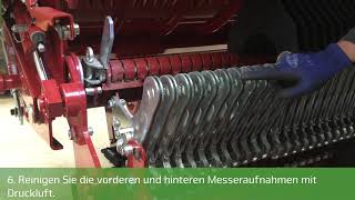 Strautmann Tutorial  Messerwechsel Wartung Rotorladewagen ExactCutSchneidwerk 220 08 DE [upl. by Joacima318]