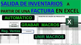 Crear REGISTRO DE SALIDAS DE INVENTARIO AUTOMATICO con FACTURA en EXCEL [upl. by Deppy]