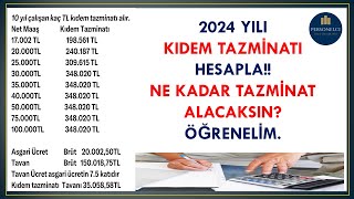 2024 Yılı Kıdem Tazminatını Hesapla Kıdem Tazminatı Nasıl Hesaplanır Koşulları Nelerdir [upl. by Esmerolda]