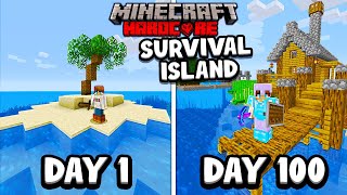 I Survived 100 Days on a SURVIVAL ISLAND in Minecraft Hardcore [upl. by Tol]