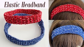 DIY Beautiful Wide Elastic Headband with Ruffle Scrunchie Pattern  How to Make Ruffle Hair Band [upl. by Milly119]