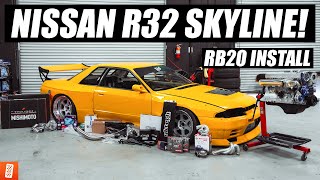 Building and Heavily Modifying a 1989 Nissan Skyline R32 GTST  Part 13 Engine Install [upl. by Dola133]