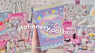 a huge stationery pal haul super cute items  chill amp relaxing sound unboxing ASMR 🌙  giveaway [upl. by Bracci103]