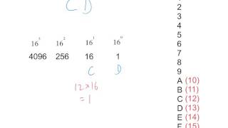 Hexadecimal to denary conversion [upl. by Cormier]