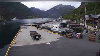 Geirangerfjord cruise port Webcam Timelapse [upl. by Lidah]