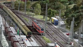 Große H0 Modelleisenbahn Anlage Mosel Weinberge mit Zugverkehr auf großer Paradestrecke mit Bahnhof [upl. by Sykleb]