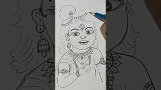 bal krishna ji drawingKrishna ji ki chitradrawingchitrashorts [upl. by Ping]