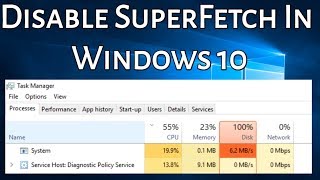 How to Disable SuperFetch 100 disk usage in Windows 10 [upl. by Atirehc]