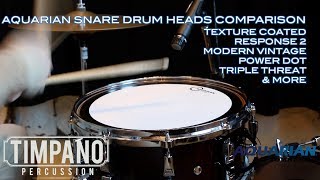 ULTIMATE Aquarian Snare Drum Heads Comparison  Timpano Percussion [upl. by Anael]