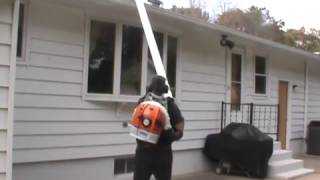 Gutter cleaning made easy using a STIHL BR600 [upl. by Nahoj692]