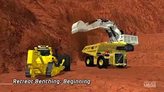 Mining Animation 2012 Double Benching liebherr [upl. by Duahsar]