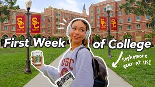 First Week of College VLOG sophomore year at USC productive days  grwm [upl. by Banwell]