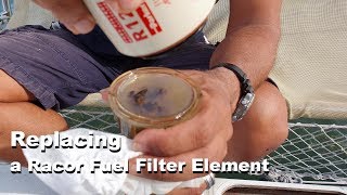 Replacing a Racor fuel filter element [upl. by Mariele]