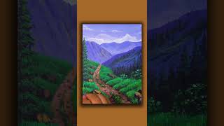 How to paint a natural forest path with acrylics 58 Shorts [upl. by Yrallih701]