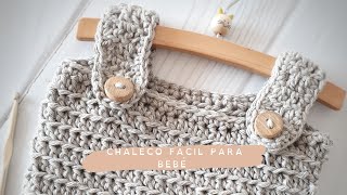 Cómo tejer un chaleco fácil para bebé a crochet [upl. by Maxie]