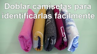 Cómo doblar camisetas para identificarlas fácilmente Método del bolsillito [upl. by Rehctaht]