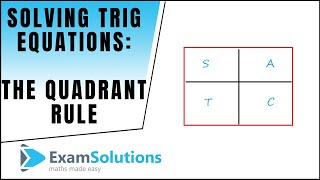 How to solve trigonometric equations using the Quadrant Rule [upl. by Janek189]