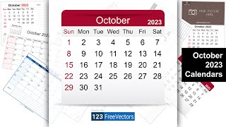 October 2023 Calendar  123FreeVectors [upl. by Weidner327]