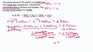 How to Calculate the Natural Abundances of the Isotopes of Lithium [upl. by Evaleen]