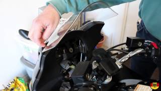 Suzuki GSX1250FA Windshield Installation [upl. by Haimarej331]