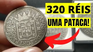 320 RÉIS 1750  MOEDA DE UMA PATACA UMA PATACA DE PRATA [upl. by Adnarym440]