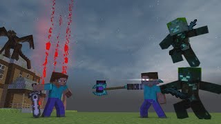 Minecraft Fight Animation  Herobrine vs Steve [upl. by Prader]