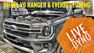 Worlds First LIVE tuned V6 Ford Ranger Diesel 110nm gain in torque  better than a LC300 [upl. by Laaspere180]