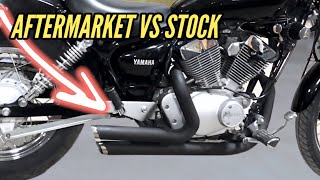 Yamaha Virago 250 XV250  Aftermarket Exhaust vs Stock Sound  Road Test [upl. by Adnahsal]