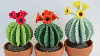 CACTUS REDONDO DE CROCHET CON FLORES [upl. by Kristoforo42]