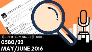 058022 MayJune 2016 Marking Scheme MS Audio Voice Over [upl. by Brier]