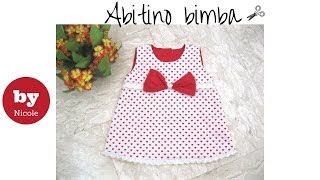 DIY Cucito  Come fare un abitino per bimba CARTAMODELLO GRATIS [upl. by Ynaoj]