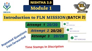 Nishtha 30 Module 1 answers  Introduction to FLN Mission BATCH 2 Diksha [upl. by Amandi]