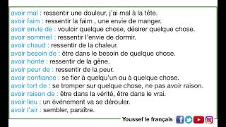 Vocabulaire  Locution verbale avec quotavoirquot [upl. by Sharyl]