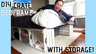 DIY Queen Bed Frame  WITH STORAGE [upl. by Jarid]