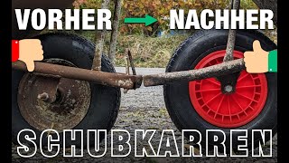 Schubkarrenrad wechseln  Reifen und Schlauch Komplettes Tutorial 🛞💚🛠️ [upl. by Anayit458]