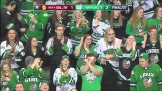 UND hockey  Austin Poganski OT penalty shot game winner  21916 [upl. by Lan]