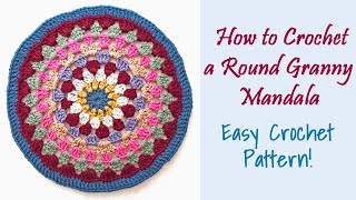 CROCHET Round Granny Square Mandala [upl. by Rozamond]