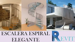 COMO HACER ESCALERA STAIRS EN ESPIRAL ELEGANTE EN REVIT  TUTORIAL [upl. by Munn734]