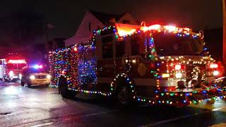 Fire Truck Christmas Parade 2018 P3 SirensLightsMusic Wallington NJ 17th Annual Holiday Parade [upl. by Lhary733]