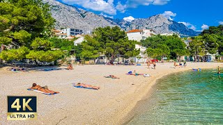 Baska Voda 🇭🇷 Croatia 4K Makarska Riviera Walking Tour 2023 [upl. by Artkele380]