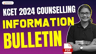 KCET 2024 Counselling Information Bulletin Official kcetcounselling [upl. by Blader]