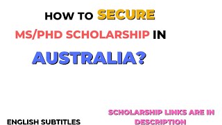 How to Secure a PhD Scholarship in Australia  Subtitles [upl. by Vivie]