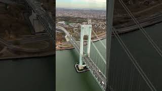 VerrazzanoNarrows Bridge travel helicopter nature manhattan nyc [upl. by Yadrahs]